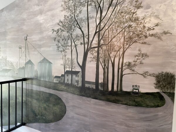 Farm mural on wallpaper for Michigan client